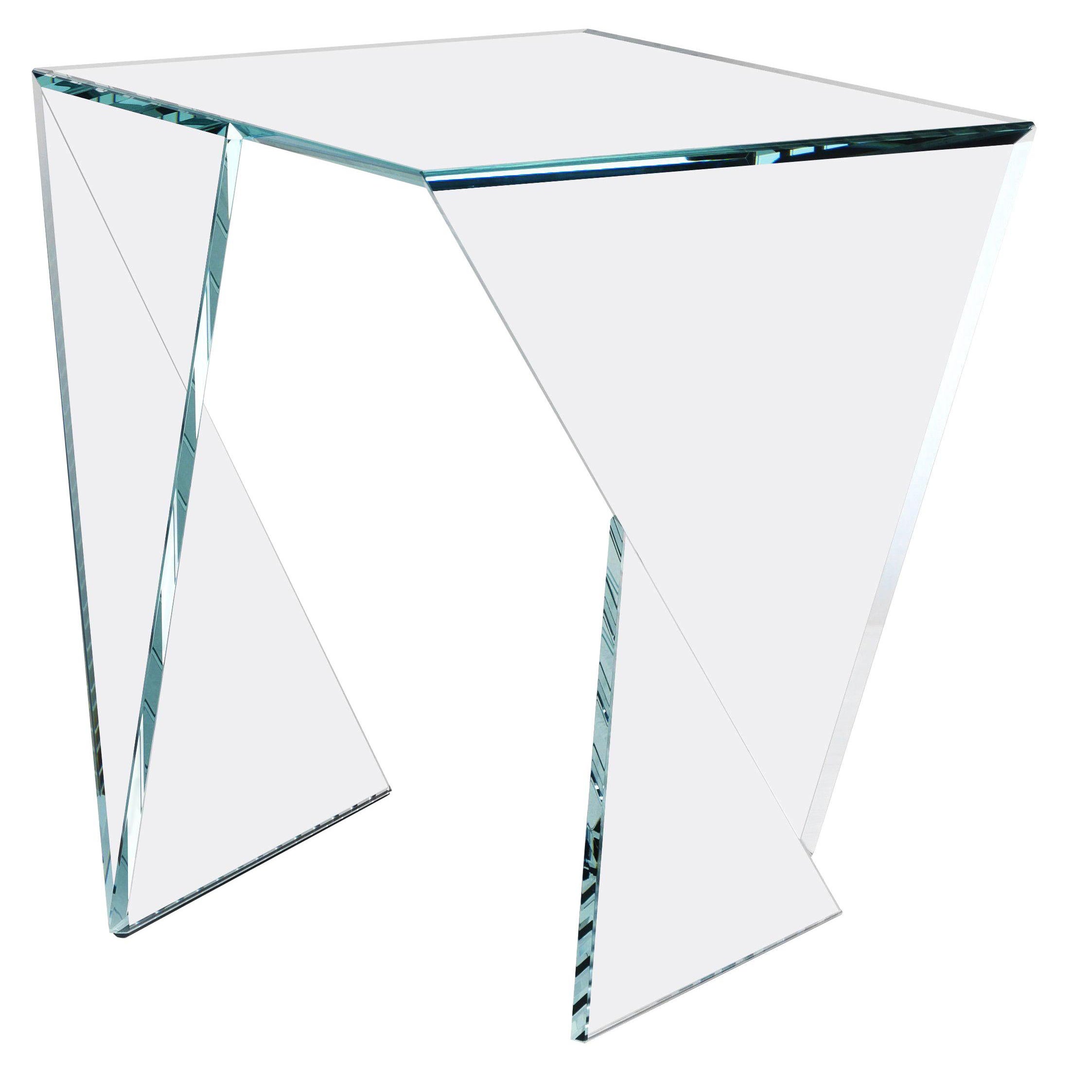 Side Table End Table Glass Crystal Limited Edition Contemporary Italian Design For Sale