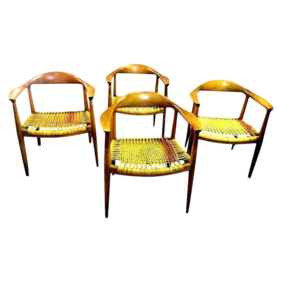 Sedie Hans Wegner originali JH-501 di Johannes Hansen per Knoll, set di 4 sedie in vendita