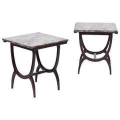 Móveis Teperman Midcentury Brazilian Side Table with Marble Top, 1960s