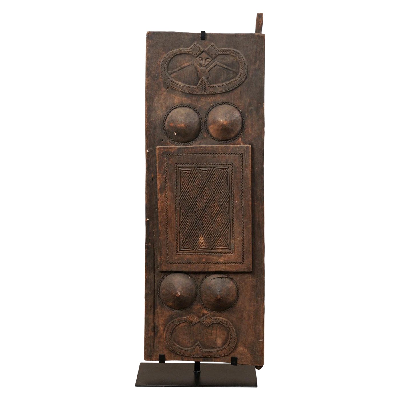 Carved Wood Tribal Panel from Timor Island, Indonesia, Early 20th C