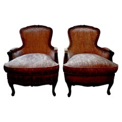 Pair of 19th Century Italian Louis XV Style Bergères