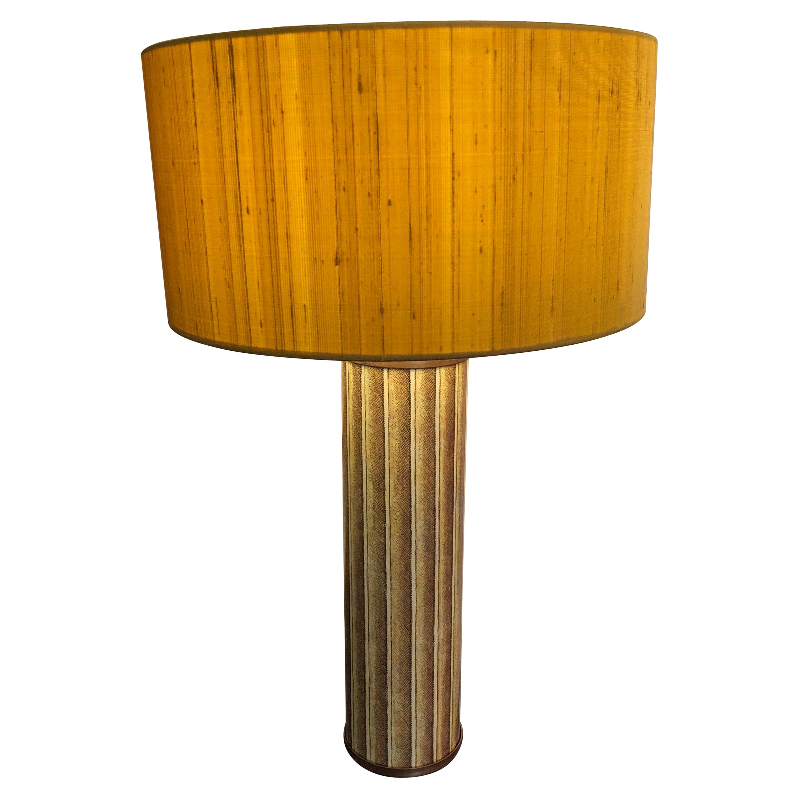 Fornasetti Italian Mid-Century 1960s Yellow Metal Table Lamp