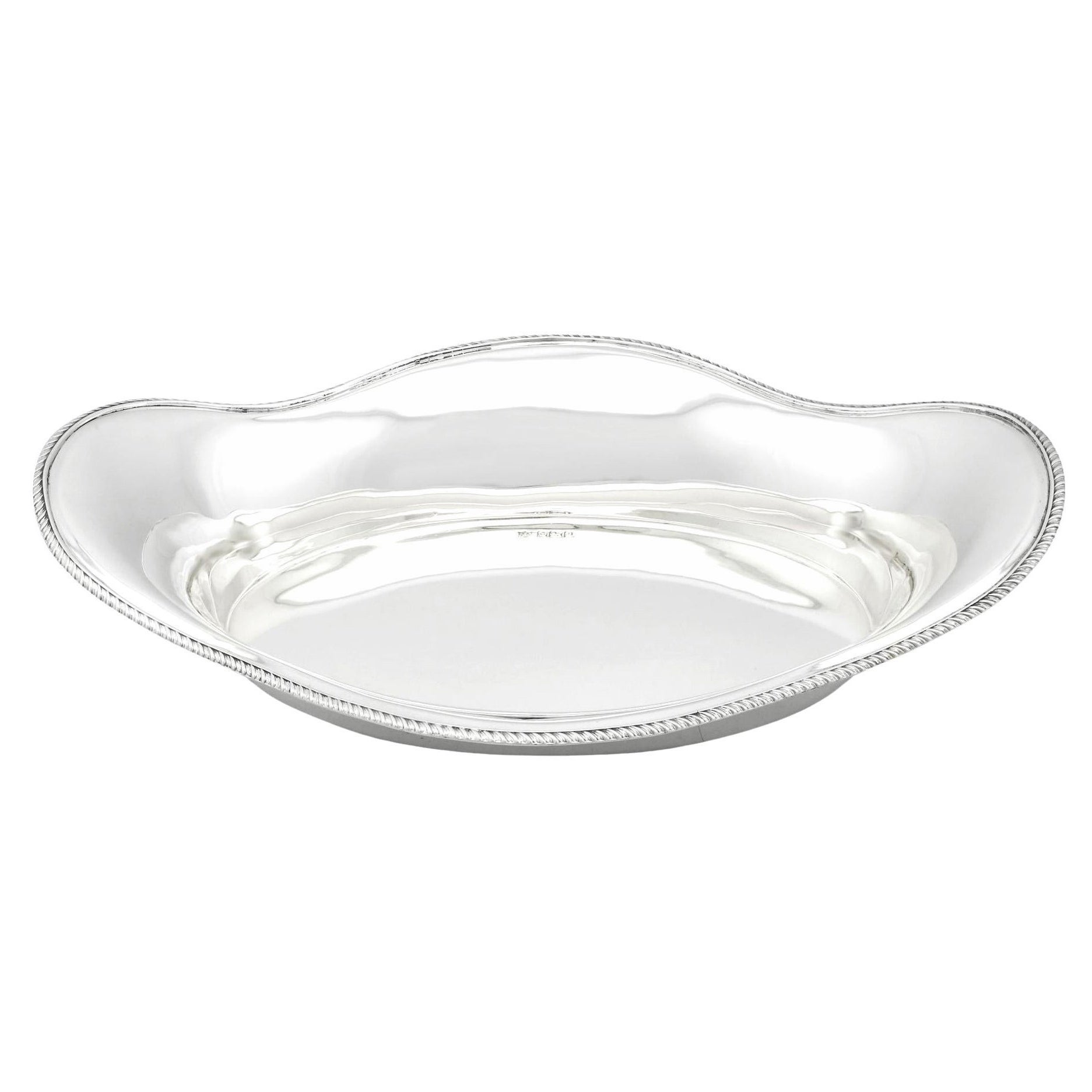 Antique Edwardian Sterling Silver Bread Dish