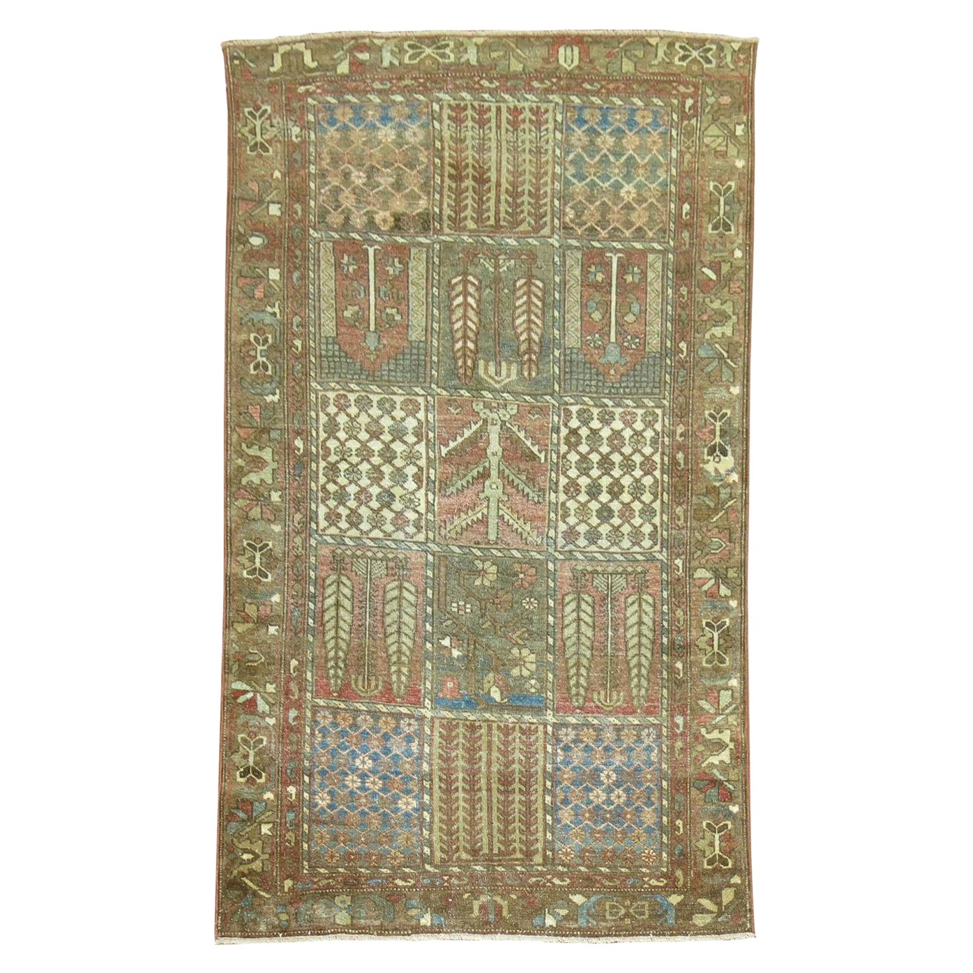 Zabihi Collection Antique Persian Garden Design Bakhtiari Rug