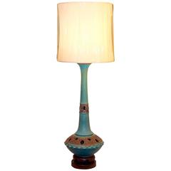 Vintage Huge Italian Zaccagnini Art Pottery Alhambra Style Genie Bottle Lamp