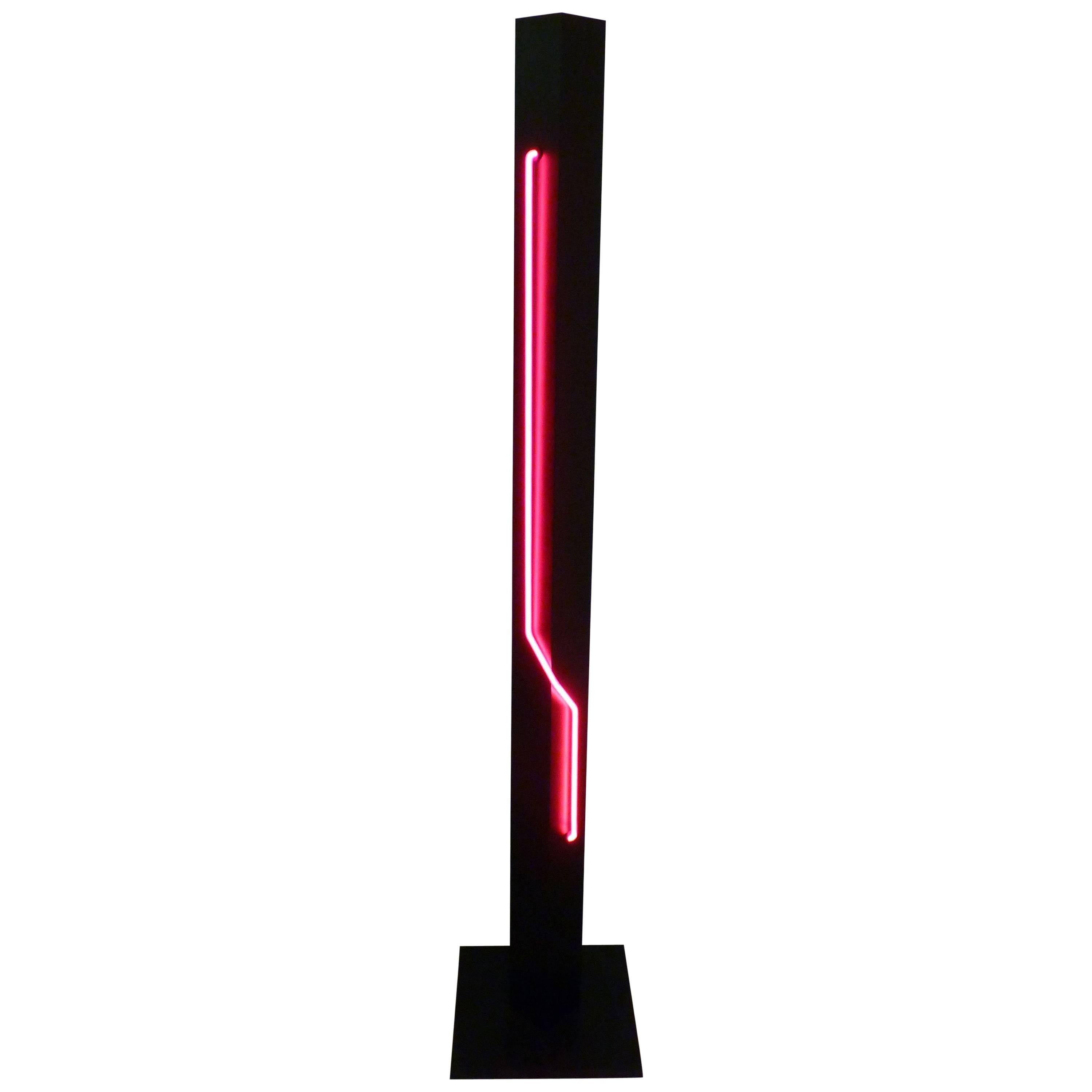 Neon Postmodern Floor Lamp by Rudi Stern