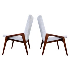Retro Pair of Danish Modern Chairs, Walnut, 1950s, Excellent Condition