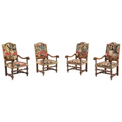 Set of four 17th century armchairs