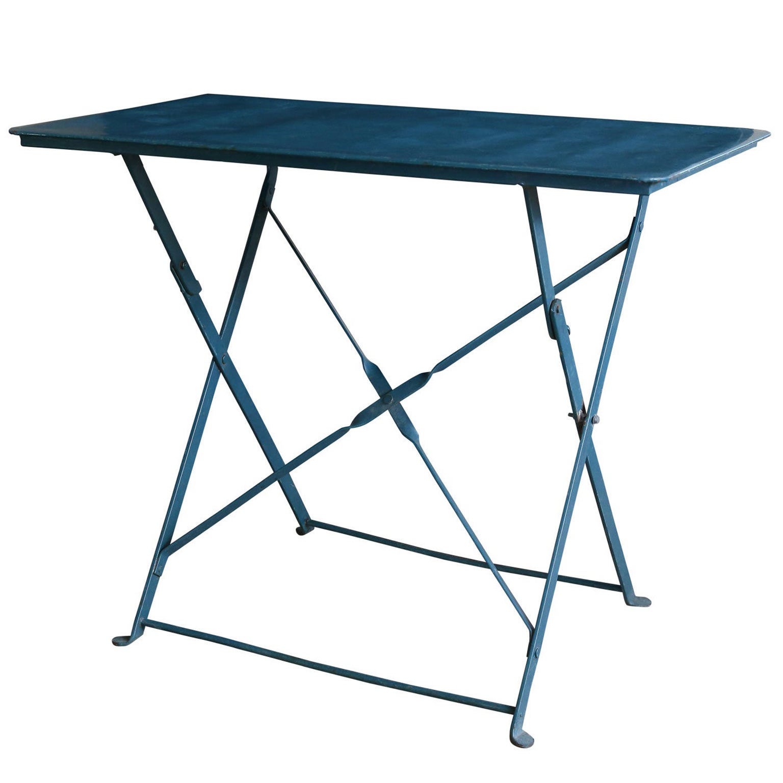 Folding Table Patio Garden Bistro Cafe Metal Vintage French circa 1960