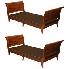 Pair of French Walnut Directoire Daybeds
