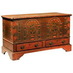 Rare and Vibrant Painted Blanket Chest 6