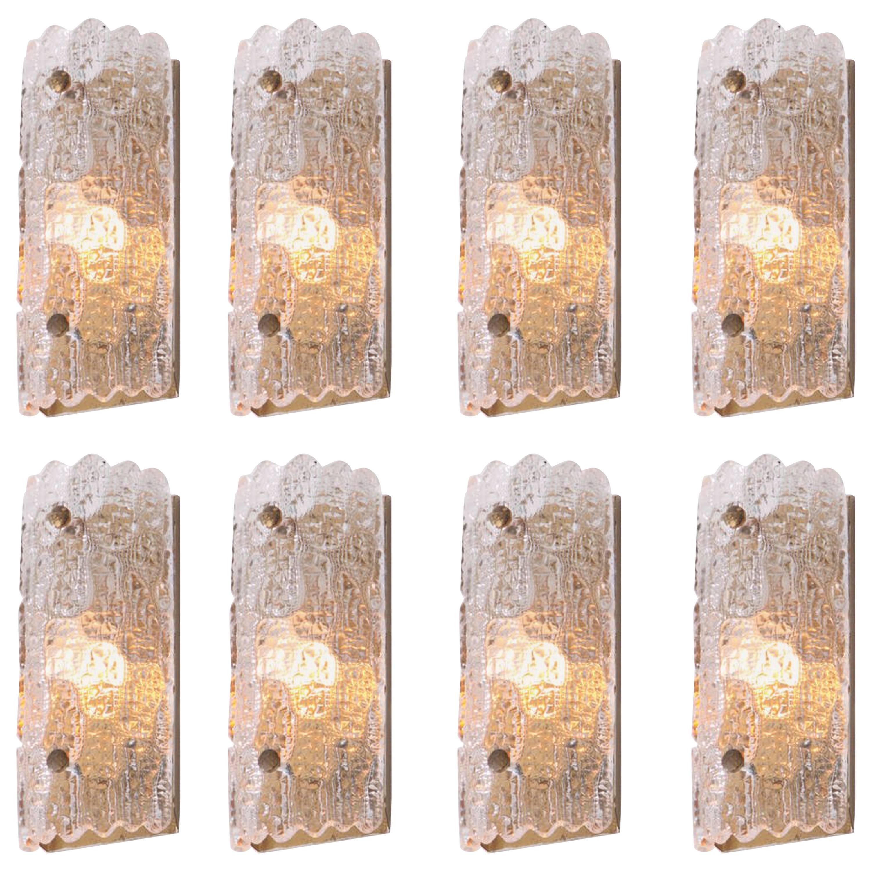 Set of Eight Wall Lamps by Carl Fagerlund for Orrefors and Lyfa