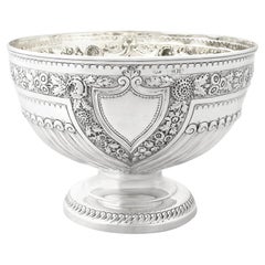 Antique Victorian Sterling Silver Presentation Bowl by Josiah Williams & Co