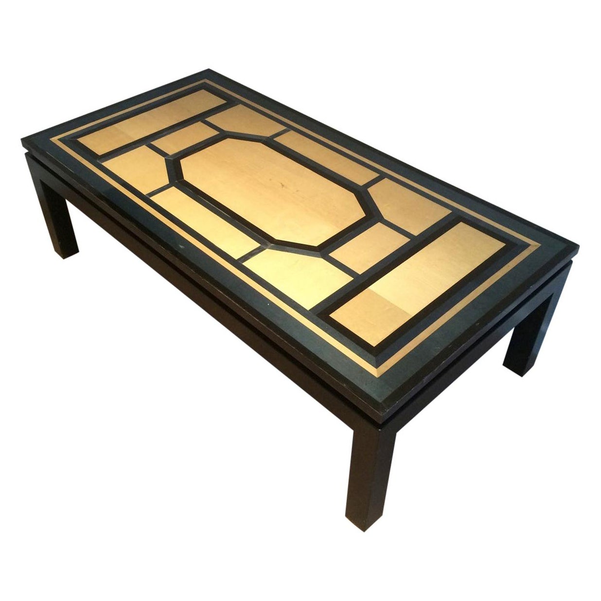 Interesting Lacquer Coffee Table Stamped "Br", circa 1960 For Sale
