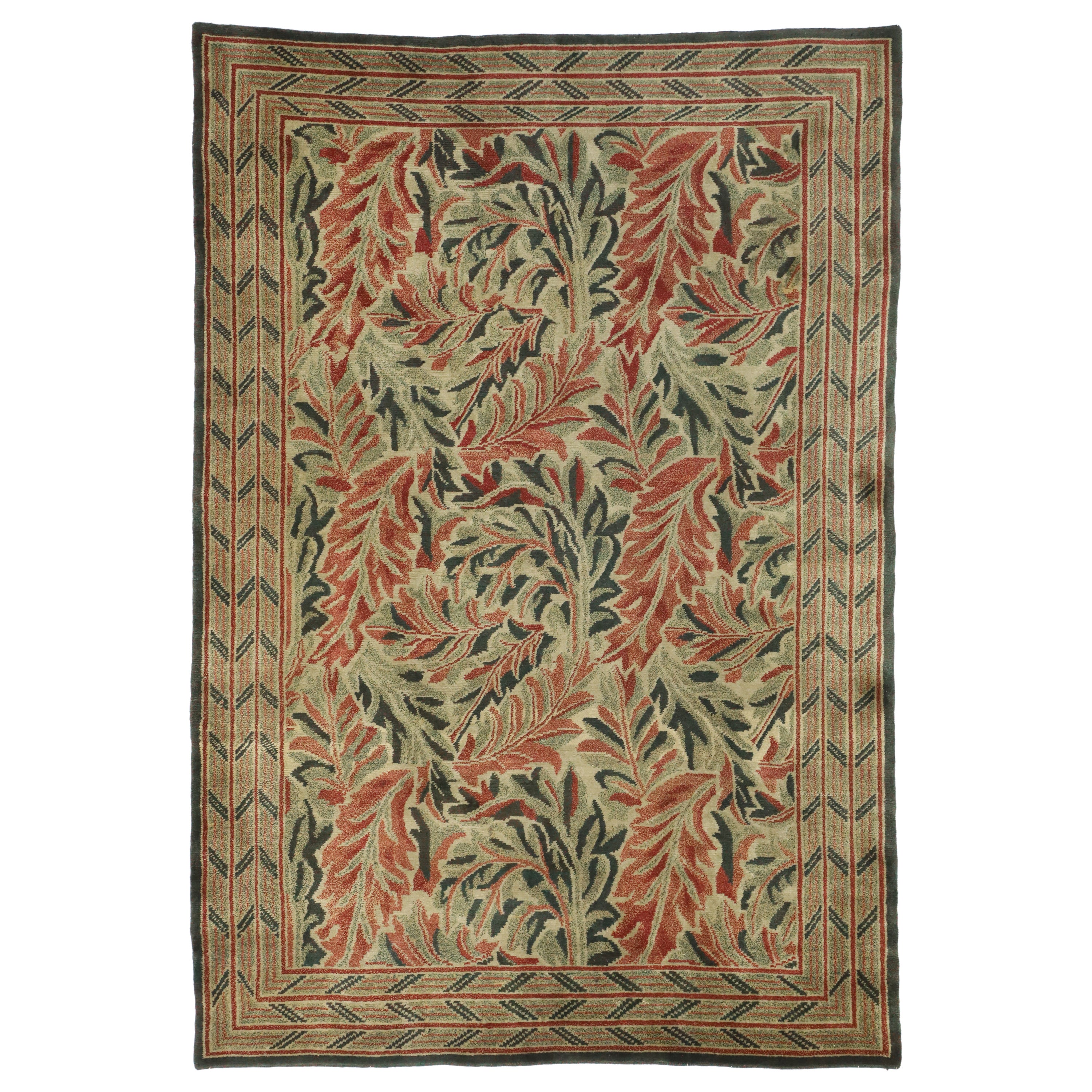 Contemporary Abstract Odegard Rug Inspired by William Morris For Sale