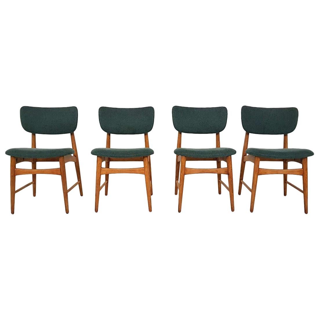 Set of 4 Oak Dining Room Chairs Attributed to Bovenkamp, The Netherlands, 1960s For Sale