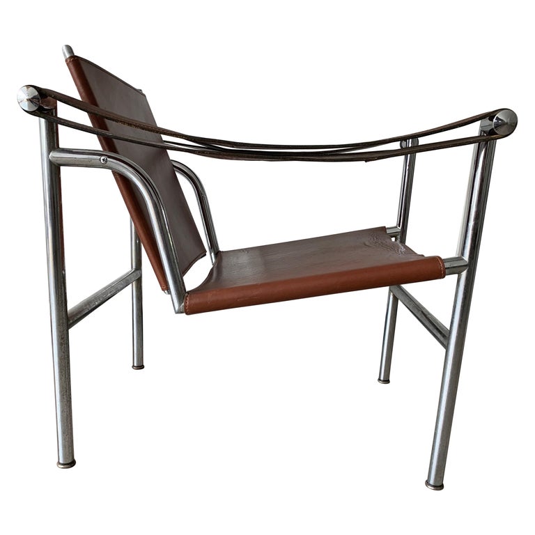 Bauhaus Style Tubular Chair / Basculant Armchair by and Marked Le Corbusier  LC1 at 1stDibs