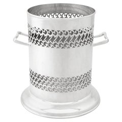 S J Levi & Co Posavasos antiguo para botellas de plata de ley