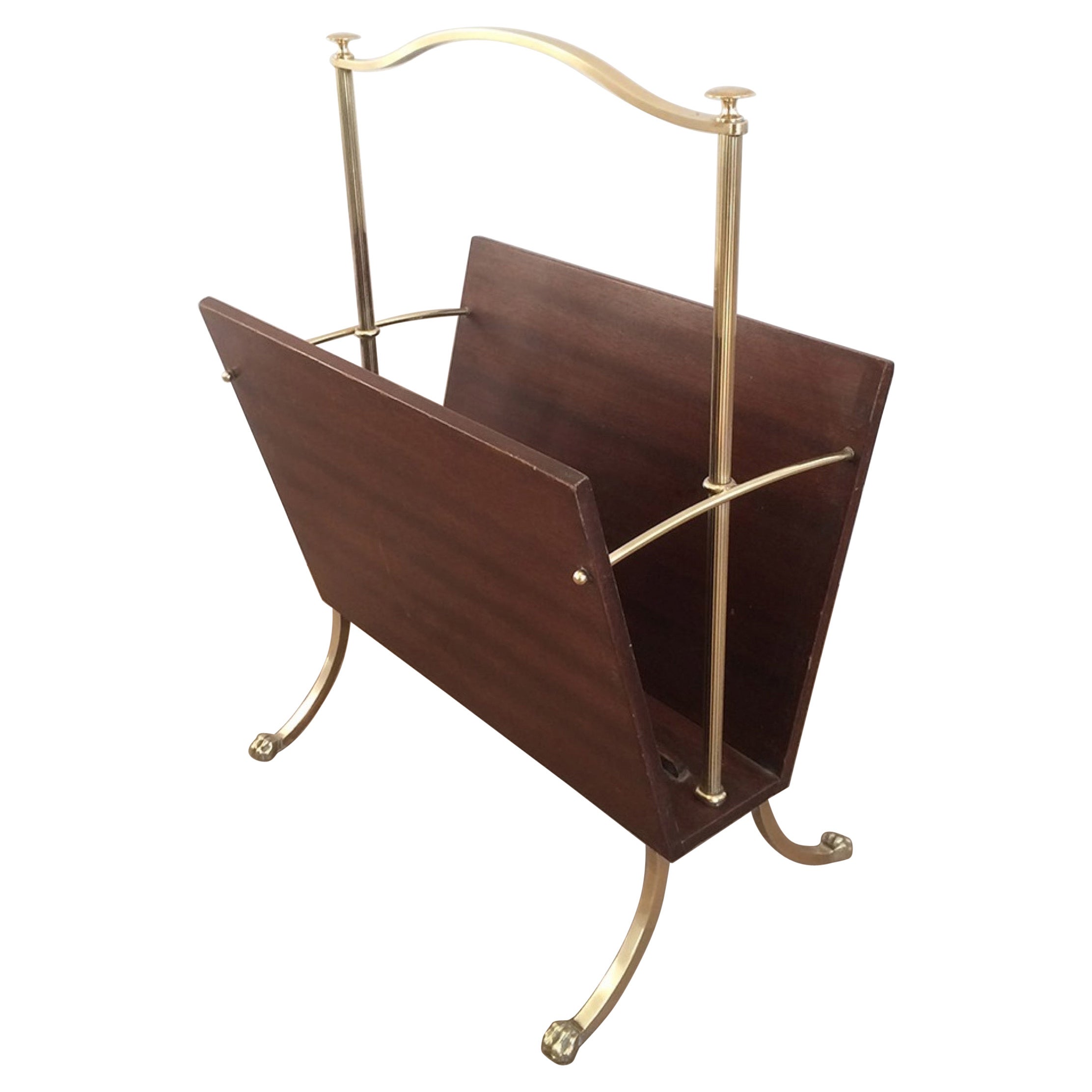 Maison Jansen, Magazine Rack with Claw Feet, Circa 1940 For Sale