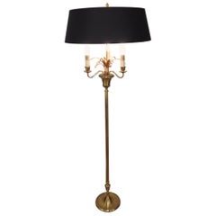 Vintage Neoclassical Brass and Gilt Metal Pineapple Floor Lamp, circa 1960