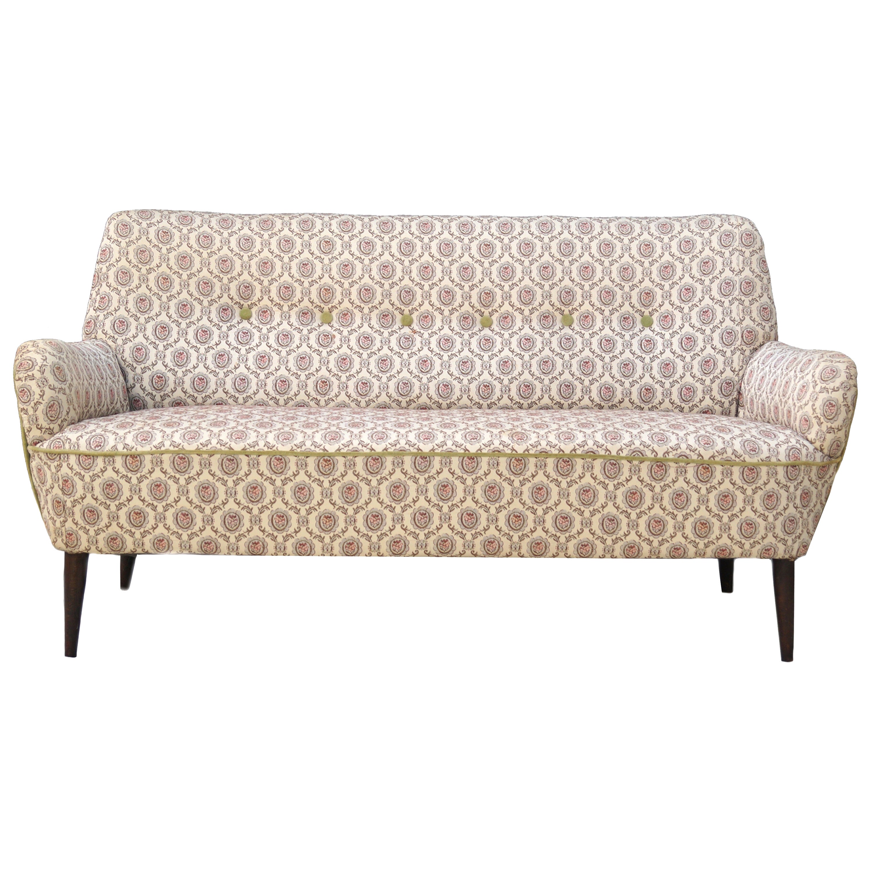 Blue Upholstery MidCentury Modern Loveseat Settee by Henredon at 1stDibs