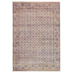 Contemporary Hand-woven Wool Tabriz-Inspired Rug