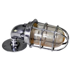 Vintage Waterproof Wall Light Aluminum, Reclaimed from a Ship, Indoor Outdoor, Timeless