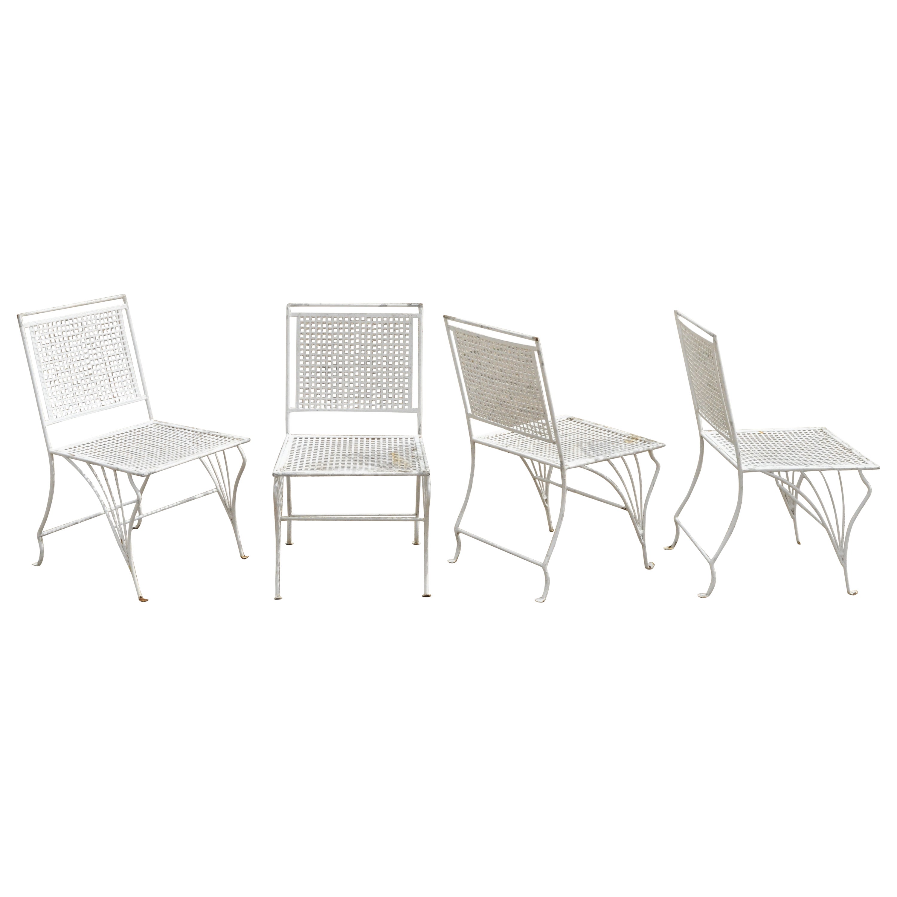 Set Of 4 Wrought Iron Art Nouveau French Style Garden Patio Dining Chairs - French Style Patio Table Set Set Of 4 Wrought Iron Art Nouveau French Style Garden Patio Dining Chairs - French Style Patio Table Set