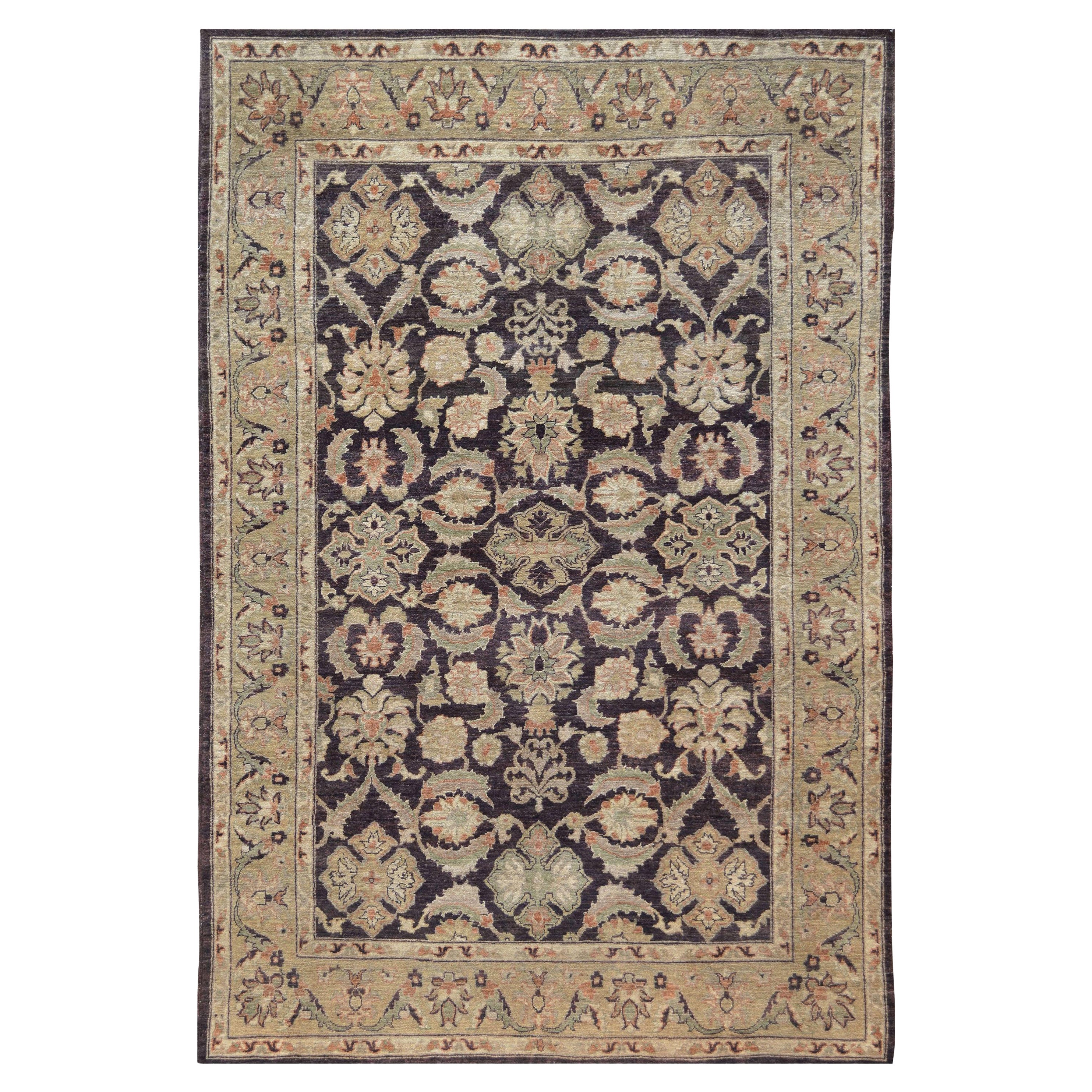 New Contemporary Wool Hand-Woven Agra-Inspired Rug