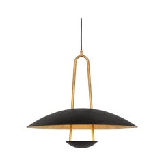 Johan Carpner Satellit 55 Brass Black Celing Lamp by Konsthantverk