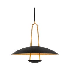 Johan Carpner Satellit 55 Brass Black Celing Lamp by Konsthantverk