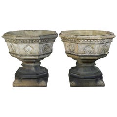 Very Large Pair of Pulham Gothic Garden Urns