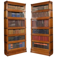 Pair of Oak Globe Wernicke Six Section Bookcases