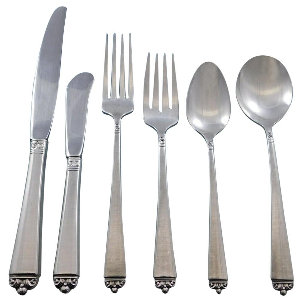 Satin Beauty by Oneida Sterling Silver Flatware Set for 8 Service 55 Pieces
