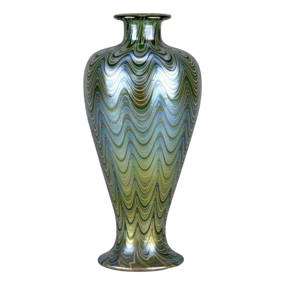 Art Nouveau Iridescent 'Lava Phanomen' Vase by Johann Loetz