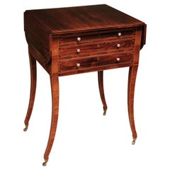 Early 19th Century Regency Period Rosewood Occasional Table, Boxwood Strung