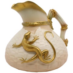 Royal Worcester Blush Pattern 1714 Lizard Jug, 1930