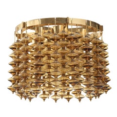 Hans-Agne Jakobsson Scandinavian Modern Chandelier Estrella T-580 in Amber