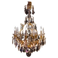 Sign by Baccarat, French Louis XV Style Gilt Bronze and Cut Crystal Chandelier