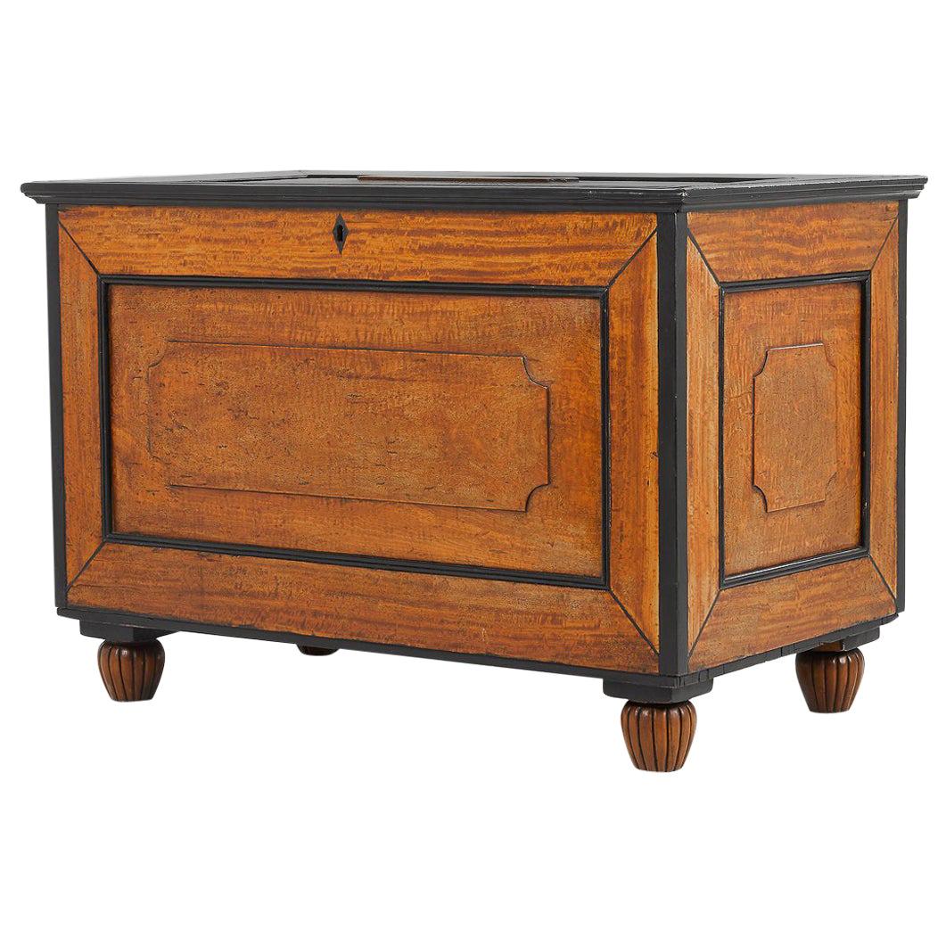 19th Century Anglo Indian Satinwood and Ebony Chest For Sale