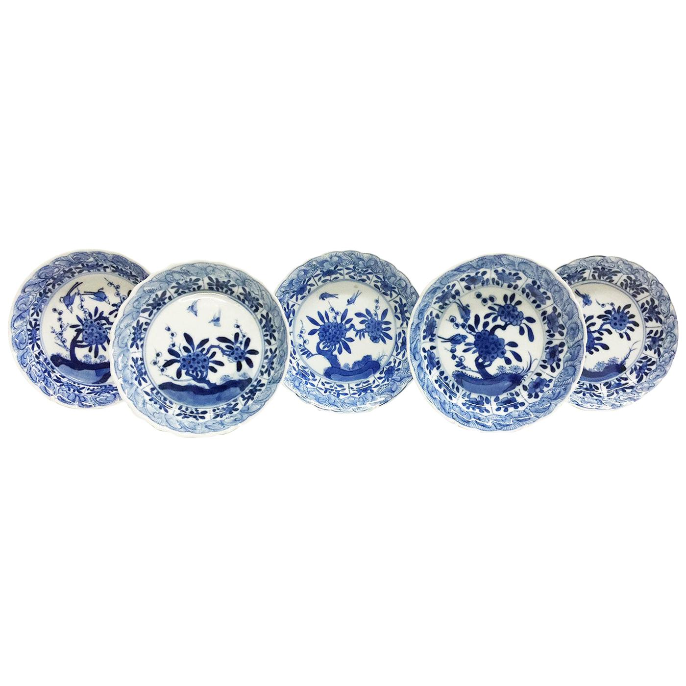 Assiettes en porcelaine ancienne d'exportation chinoise, Kangxi, 1662-1722