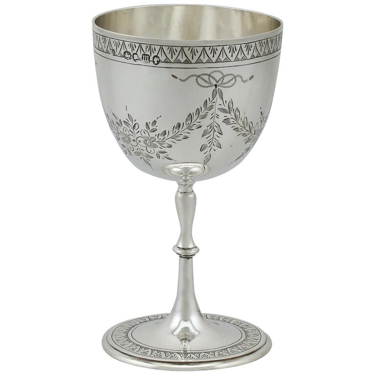 Antique Victorian Sterling Silver Goblet 1867 For Sale at 1stdibs