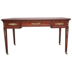 Early 19th Century mahogany directoire writing desk with leather writing surface