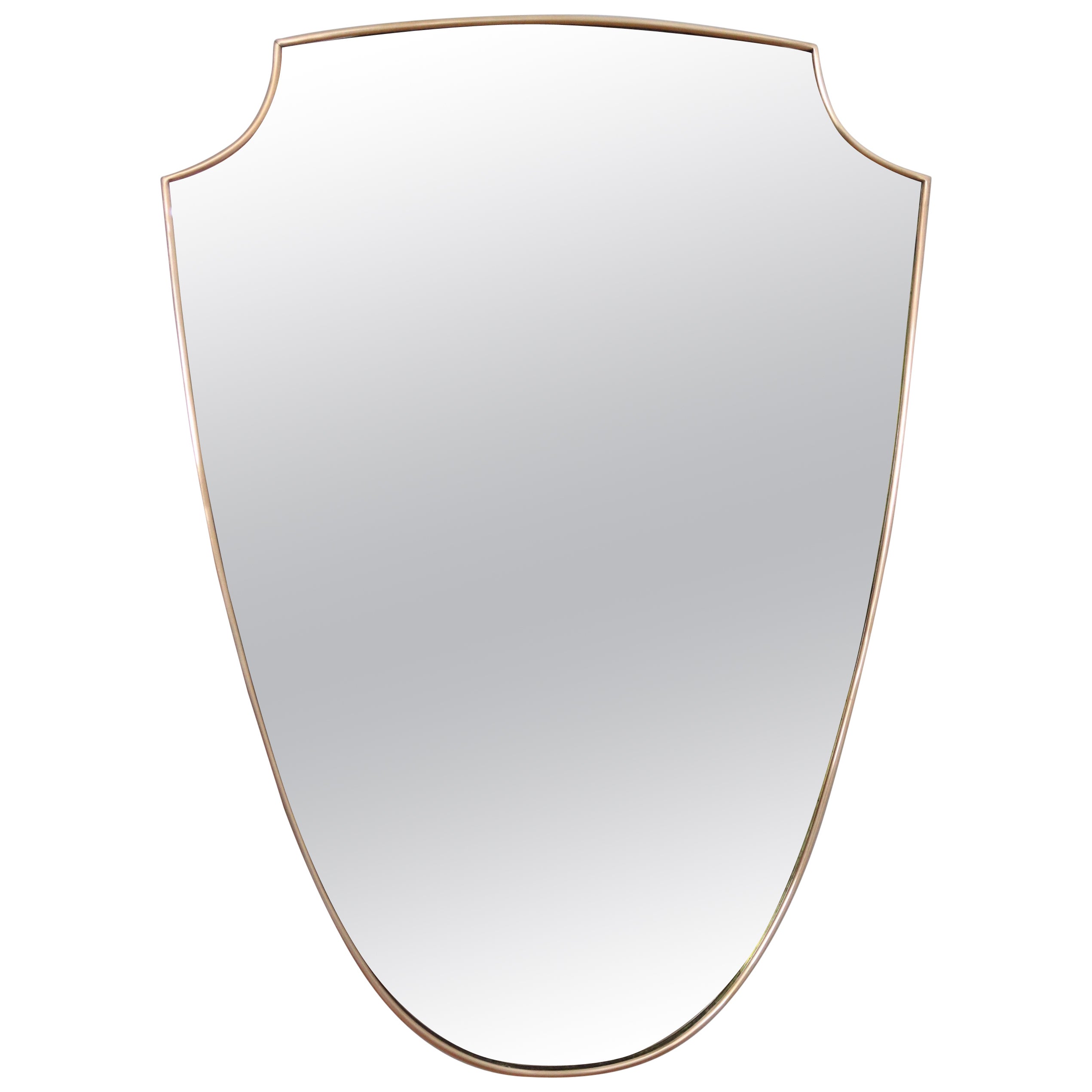 Modern Italian Brass Wall Mirror For Sale at 1stDibs
