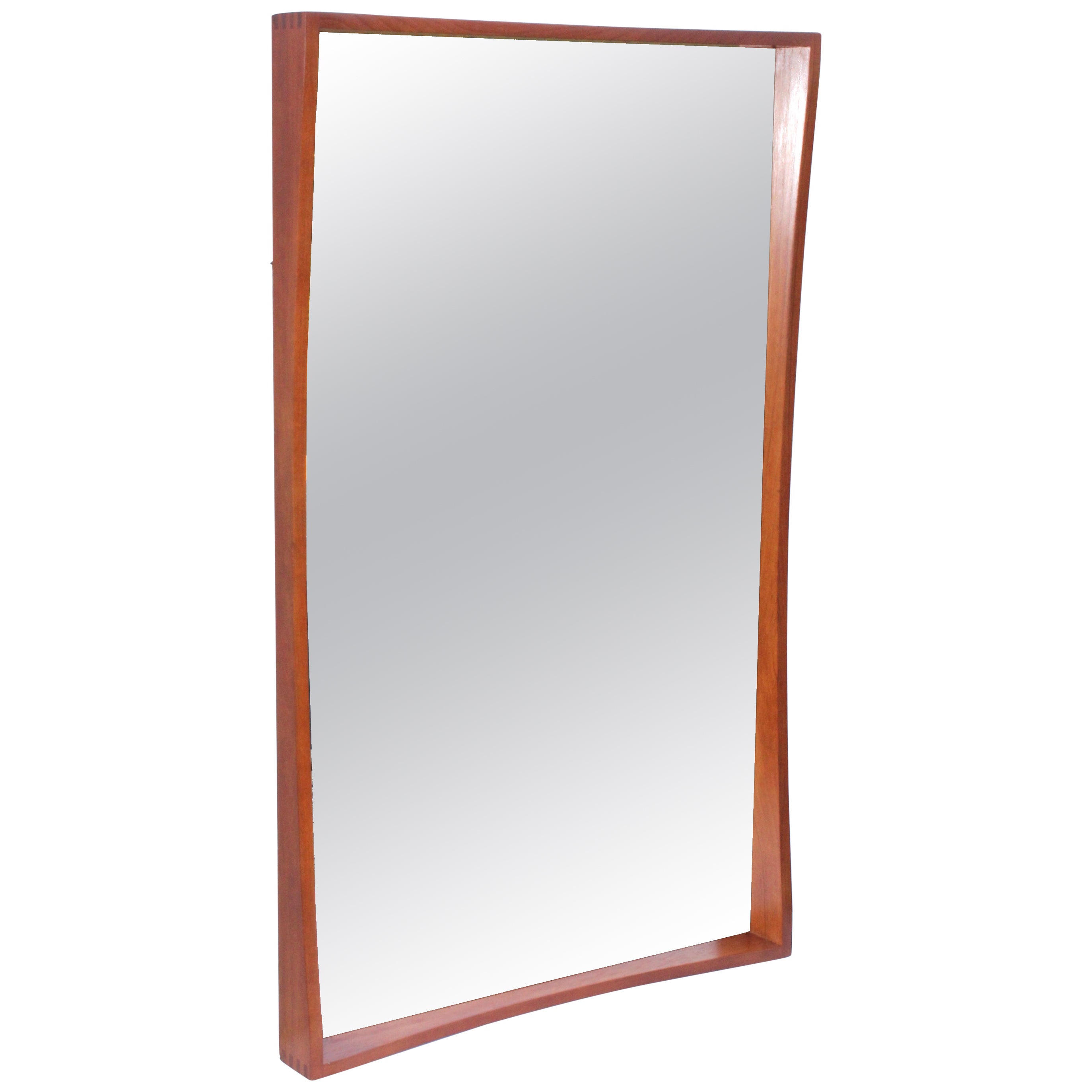 Danish Modern Teak Wall Mirror by Pedersen and Hansen at 1stDibs