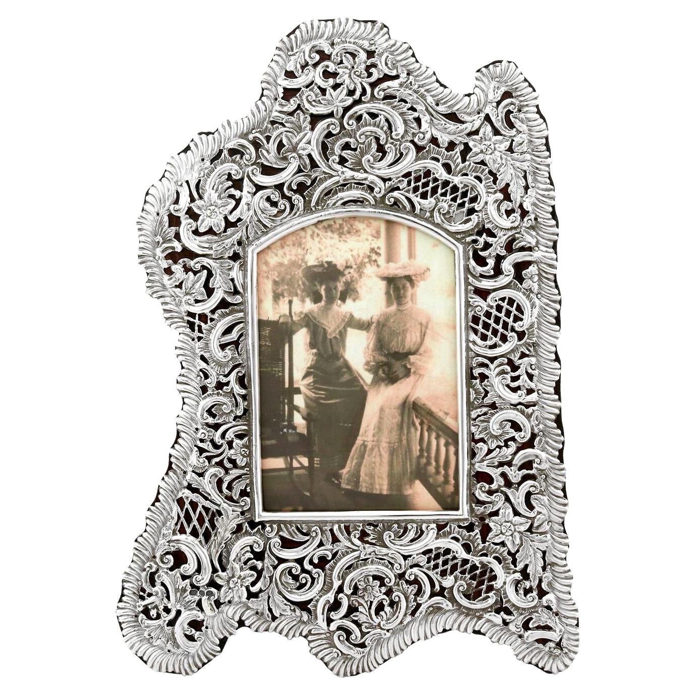 Henry Matthews Victorian English Sterling Silver Photograph Frame For Sale