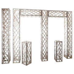 Antique French White Painted Trellis