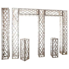 Vintage French White Painted Trellis