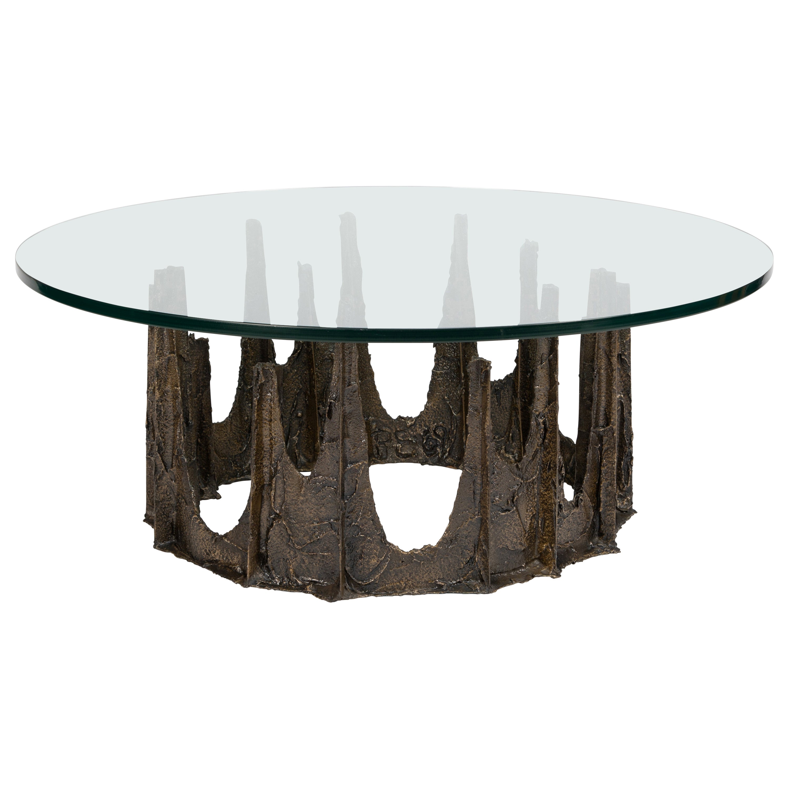 Sculpted Steel Coffee Table Paul Evans For Sale at 1stDibs