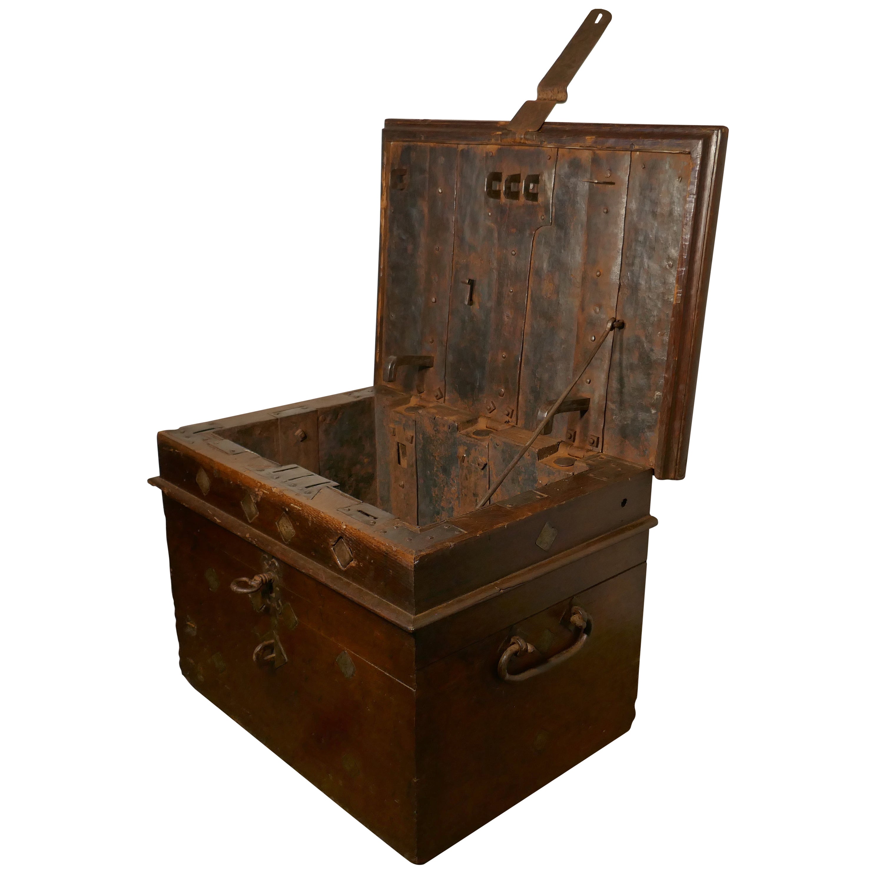 Iron Strong Box Treasure Chest For Sale at 1stDibs